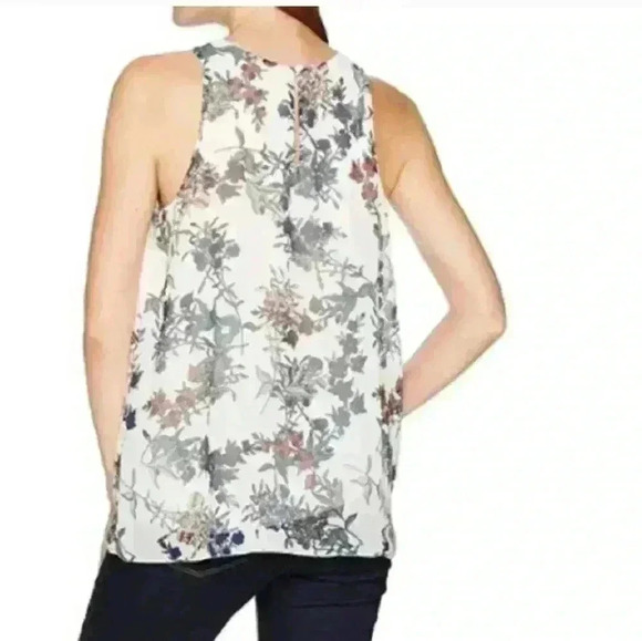 Vince Camuto Sleeveless Floral Women's Blouse size XS Print Floral Jewel Neck - Picture 3 of 13